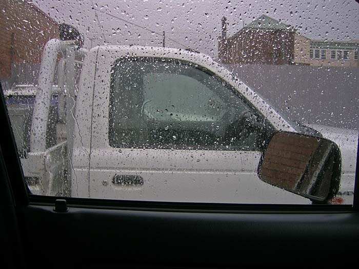 Rain on car window