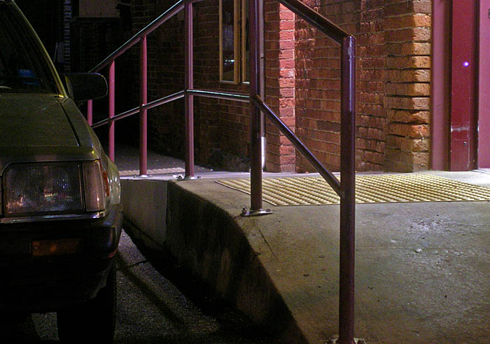 Illuminated by shop light