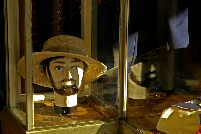 Dummy with hat; and reflection