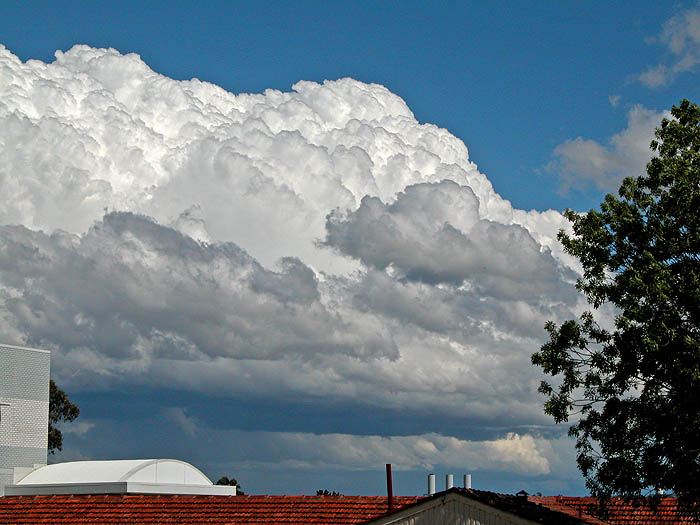 Clouds over buildings