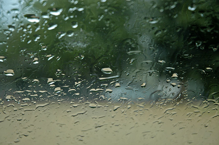 Rain on the windscreen