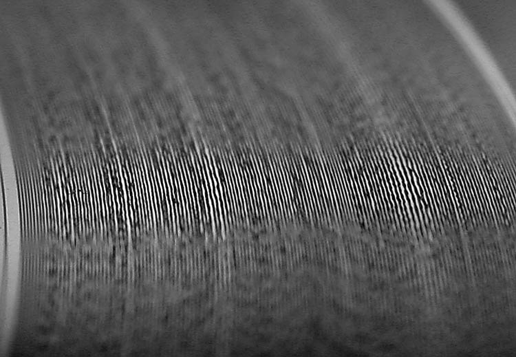 Closeup of a track from an LP