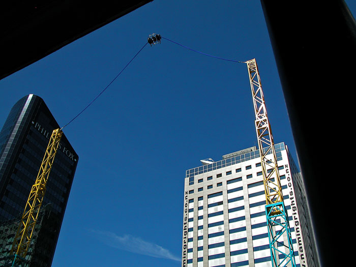 Reverse bungee jump - up instead of down
