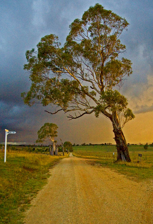 Sunset and storm clouds